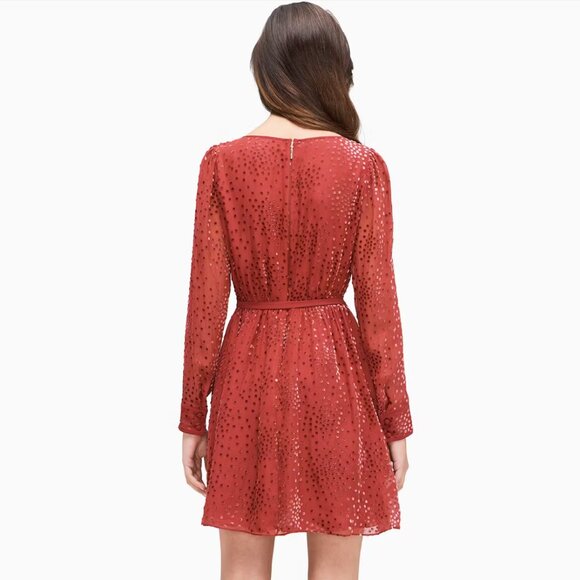 Kate Spade Silk Festive Confetti Devore Mini Dress Wedding Guest Date Night Sexy - Picture 2 of 9